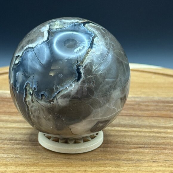 Volcanic Agate Sphere #4 62.8mm  Rocks and Minerals 318g - Picture 10 of 11